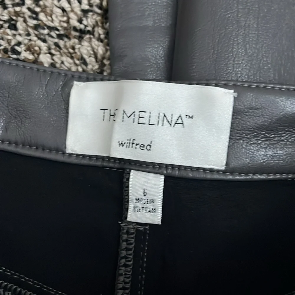 Aritzia Melina Leather Tall Pant in Peppercorn Grey, NWT - Picture 6 of 8